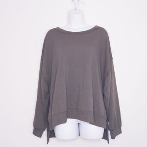 Found LA Women's Oversized Top Olive Green Medium Pullover Sweatshirt
